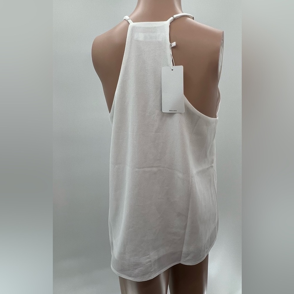 FOROLAV Women's V Neck Tank Top - White Size: Small | Chiffon Cami NWT - Picture 6 of 6